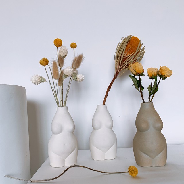 即納 送料無料 ボディ型 花瓶 アート フラワーベース 北欧 シンプル 雑貨 陶器 オブジェ Natty Company