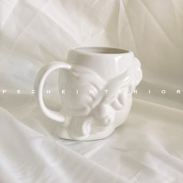 即納 ダビデマグ 白 お洒落 ナチュラル 小物 ホワイト 置物 コップ 小物入れ 大人可愛い オブジェ 食器 シンプル 韓国 北欧 モノトーン 海外雑貨 インテリア Peche ペシェ