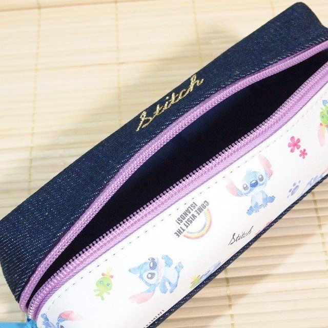 上下に収納 スティッチ 2ルームペンケース コンパクト筆箱 2か所に収納 Disney 雑貨のぱんぷきん
