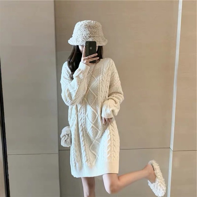 〈リクエストアイテム〉ショート丈ルーズニットワンピース【short loose knit one-piece】