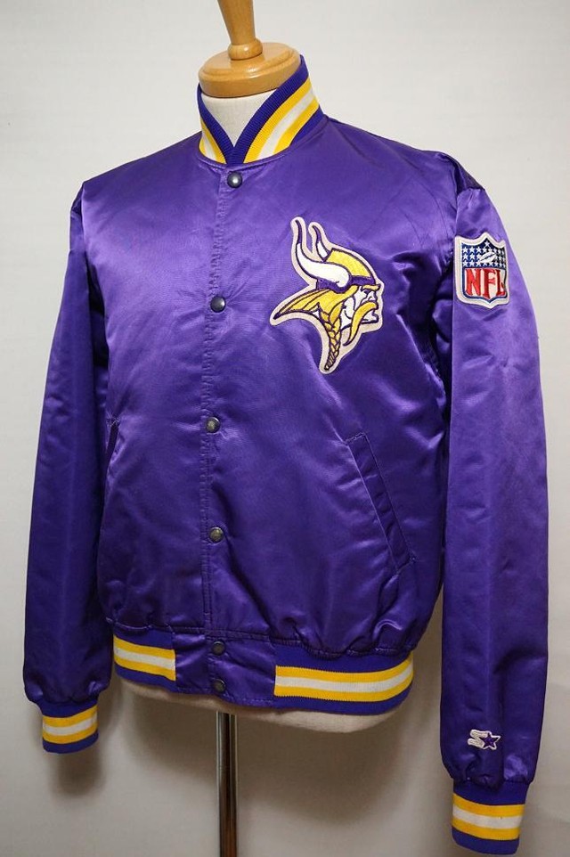 1990 S Usa製 Starter Nfl ミネソタ バイキングス サテンスタジャン オフィシャル 紫 表記 M スターター Magnolia Webstore