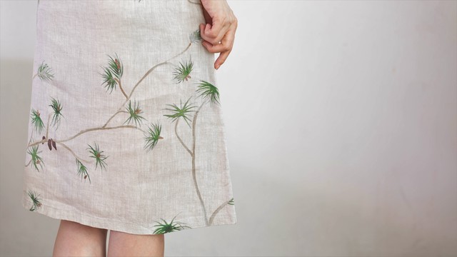 Aライン膝丈ワンピース Pine ナチュラルリネンカラー Jurga ユルガ From Lithuania With Love