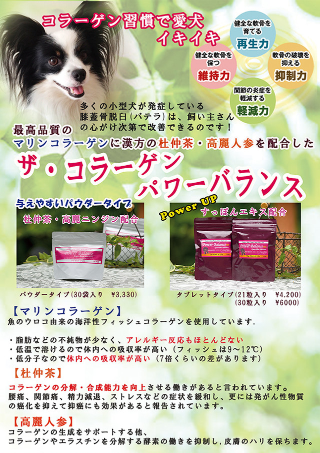 パワーバランス 犬用コラーゲン サプリメント 消費期限21年6月 犬用品 Abcdog