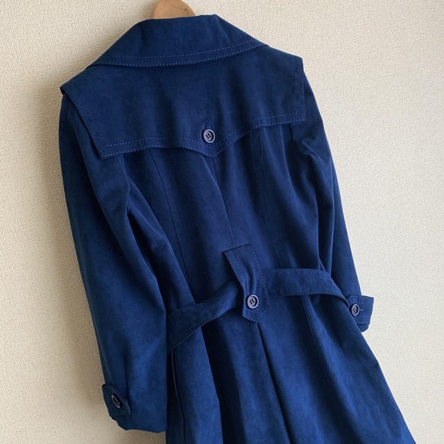 レトロヴィンテージ古着70s青 エクセーヌ ロングコート Roinaz Used Salon
