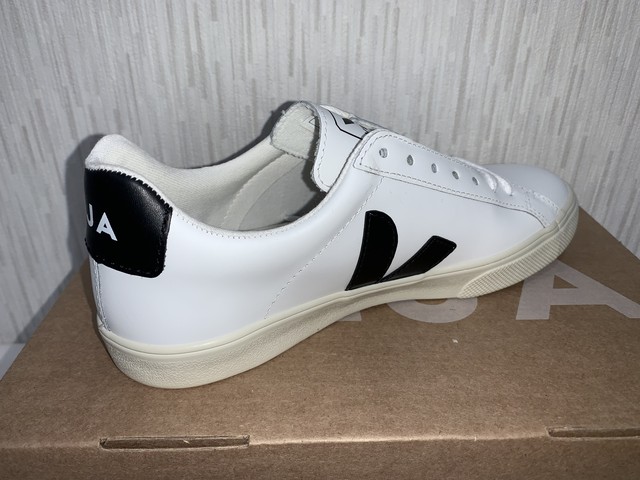 VEJA(B) ESPLAR LOGO LEATHER EXTRA WHITE BLACK :23cm 20%OFF