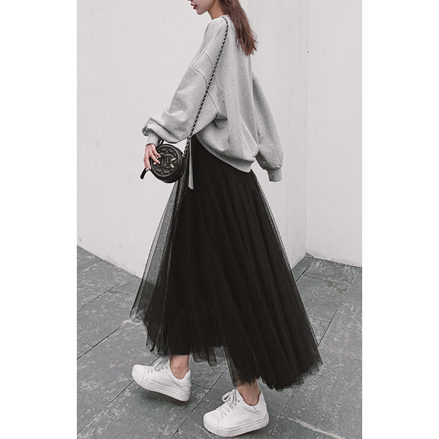 チュール スカート チュールレーススカート ロングチュールスカート チュールプリーツスカート 黒チュールスカート チュールプリーツロングスカート チュールスカート ロング Xl2xl T000 Haln0502 胡蝶の夢 大きいサイズ専門店