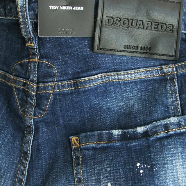 Dsquared2 ディースクエアード Medium Paint Tidy Biker Jeans S71lb0636 ブルー デニム メンズ Brillante ブリランテ