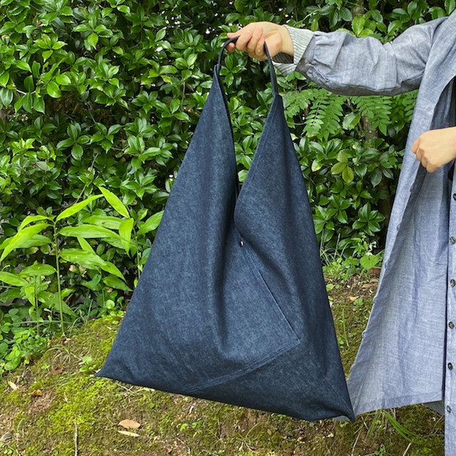 Denim Azuma Tote Bag One Color 撥水デニム 岡山デニム エコバッグ あずま袋 Onigiri Huhu ふふぅ