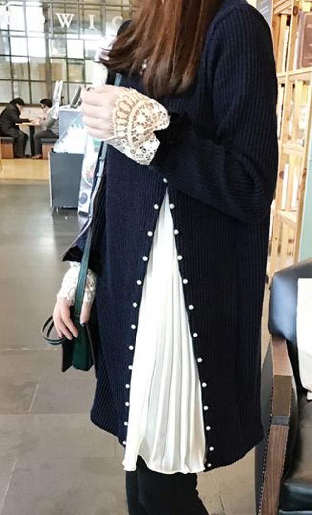 ワンピース レディース 大きいサイズ ニットワンピース チュニック 重ね着風 レイヤード風 プリーツ 体型カバー ゆったり Jm2132 ワンピの里