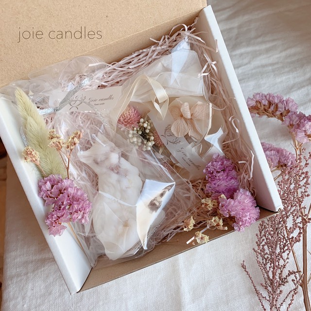 フラワーボックスラッピング Joie Candles