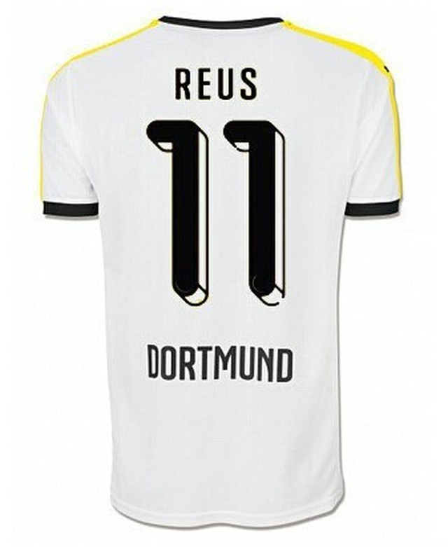 15ドルトムント ロイス ユニフォーム ホワイト イエロー Yksport