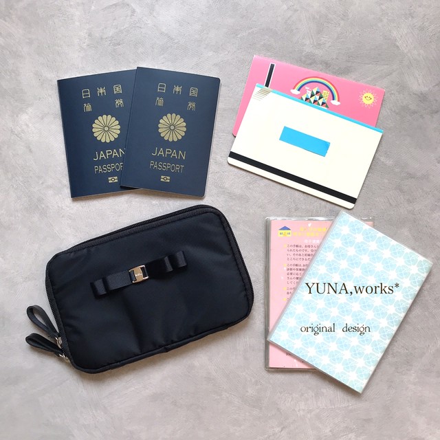 マスクケースにも 大人かわいい 母子手帳 親子 通帳ケース 家計簿 パスポート マルチケース 整理 用品 グッズ Yuna Works