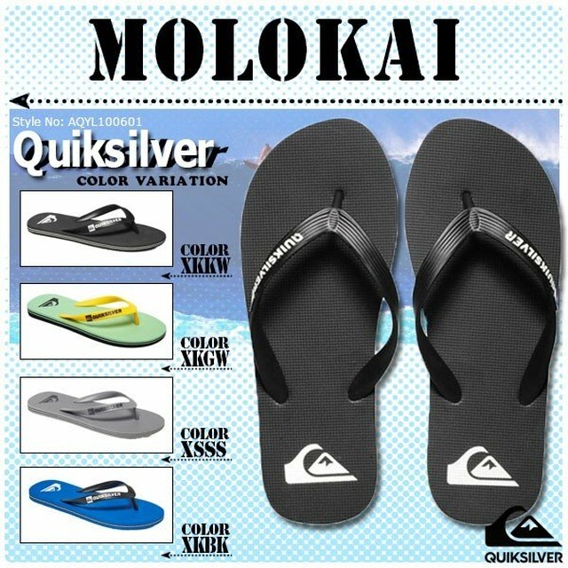 Aqyl クイックシルバー ビーチサンダル メンズ ブランド カッコイイ 履きやすい 黒 緑 灰 青 海 プール ギフト Molokai Quiksilver Beachdays Okinawa