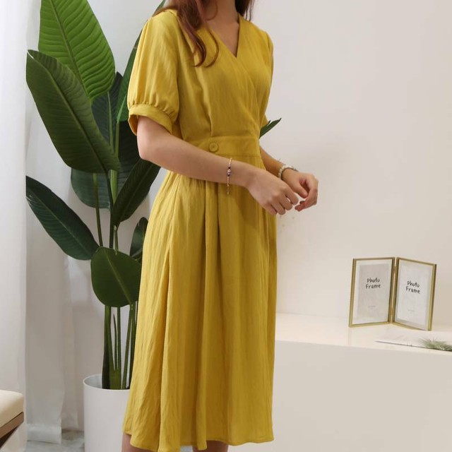 シンプル 春夏 ワンピース ロングワンピース 半袖 可愛い ｖネック ドレープ 清楚 ナチュラル Tc0261 Brutal Beauty Fashionstore レディース ウェア オススメ コーデ 通販