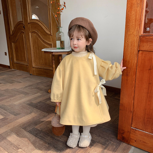 予約商品 韓国子供服 韓国子ども服 コート キルティング 80 90 100 110 1 130 女の子 子供服 子ども服 ステンカラー Aライン 長袖 ひざ上丈 丸襟 リボン カジュアル 無地 ラベンダー イエロー ブラック 普段着 キッズ おしゃれ かわいい あたたかい 秋 冬