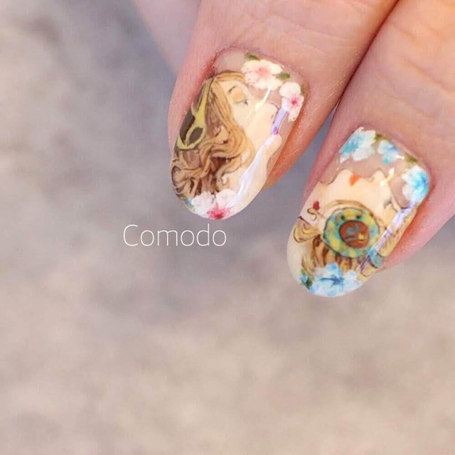 Nail Tip 絵画paintコース フルオーダーネイルチップ Nail Atelier Comodo