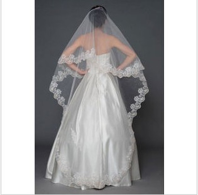 結婚式 花嫁定番ウェディングベール パイピングタイプ ベイビーカノン