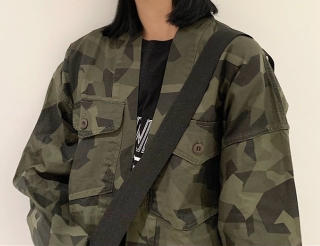 大人っぽい迷彩柄がオシャレ ジャケット 緑 Stepwall