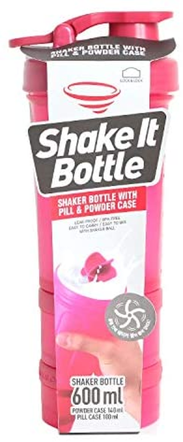 Jpcs Shake It Bottle プロテイン シェイカー ボトル 600ml 女性 ピンク 液漏れ 匂い防止 かわいい おしゃれ 分離できる パウダーケース ピルケース付 Pink Az Japan Classic Store