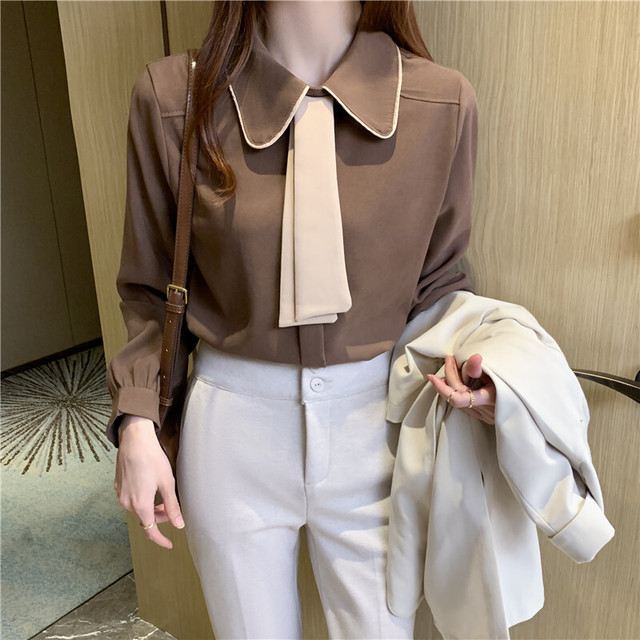 〈カフェシリーズ〉カフェにいきたくなるボウタイブラウス【cafe bow tie blouse】