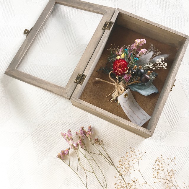 くすみピンク ブルー 花の標本box Flower Bouquet Not Bad ドライフラワー インテリア雑貨