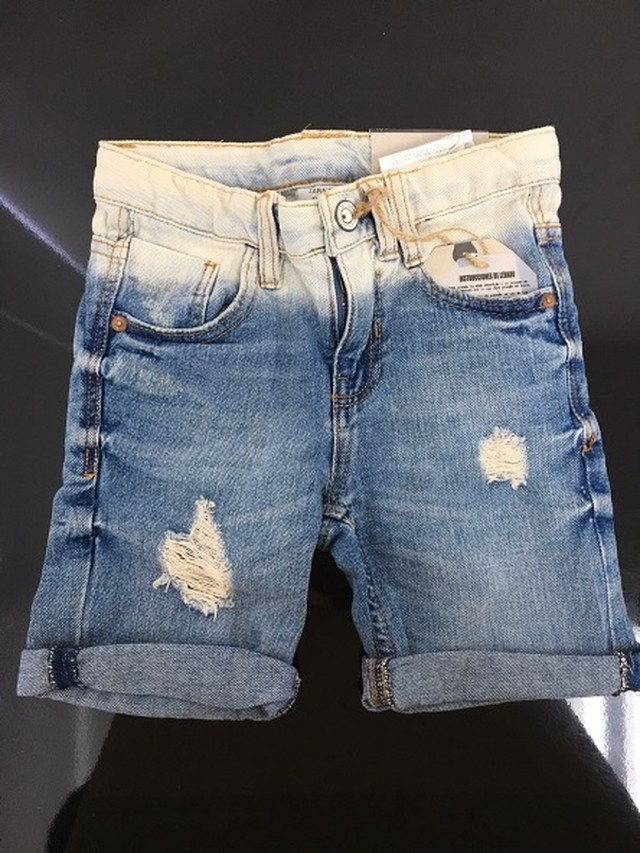 新品 未使用 Z240 ダメージデニムショートパンツ ブルー 110cm 4 5歳向け Zara キッズ タグ付き 送料込み Foosan