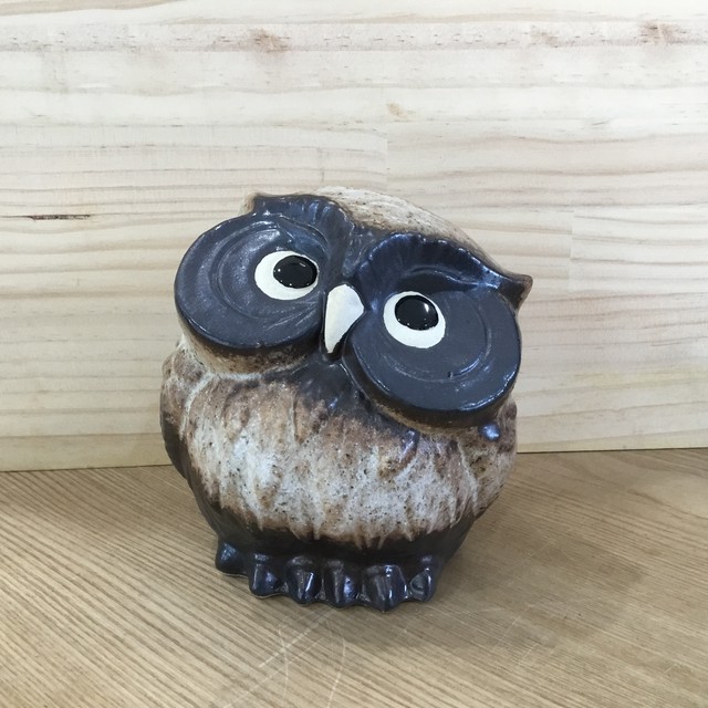 信楽焼 首かしげ ふくろう 粉引風 3号 趣味の園芸と陶器山竹