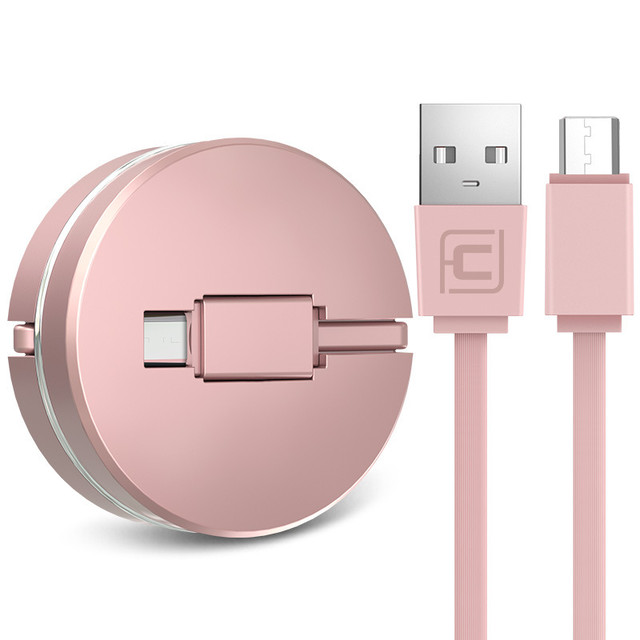 Lightning Micro Usb Type C 巻き取り充電ケーブル 1m 五段階調節 コンパクト 狐屋