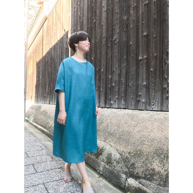 檜扇 Hiougi オールシーズン使えるシンプルな麻100 ワンピース Image8787 Buybybe