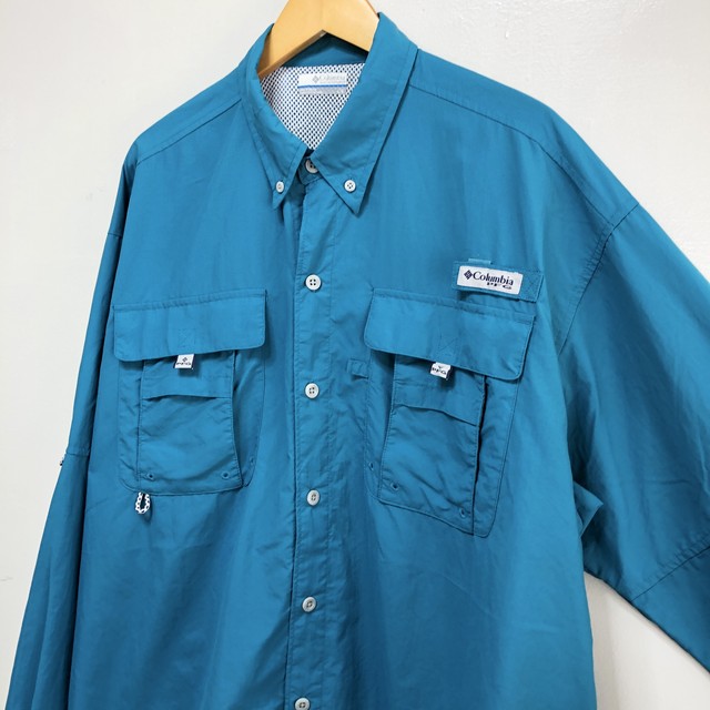 アメリカ古着 コロンビア アウトドア フィッシングシャツ 長袖シャツ 刺繍シャツ トレッキング ワークシャツ メンズl Columbia Usa 古着屋エバレット
