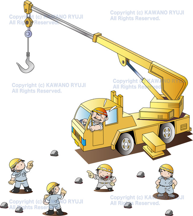 働く車 クレーン車 Ai ベクターデータ Kawano ストックイラスト直販所