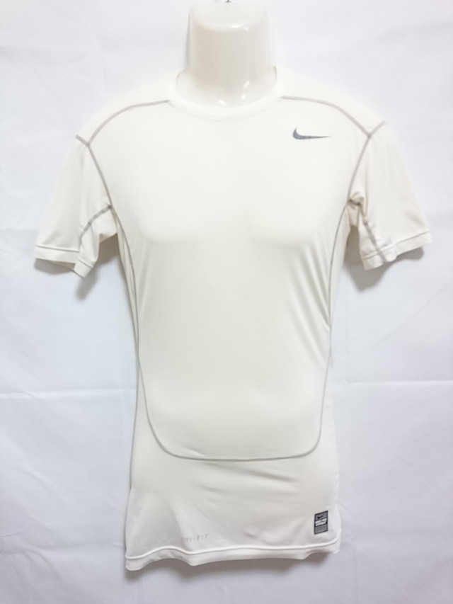 古着 メンズs Nike ナイキ ナイキプロ コンプレッション インナーシャツ 半袖 着圧 ホワイト 4490 100 スポーツウェア シューズの古着屋 リサイクルスポーツ