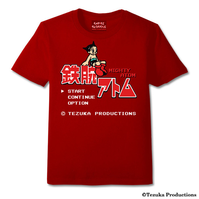 鉄腕アトム 8-bit Title Tシャツ -RED- / GAMES GLORIOUS