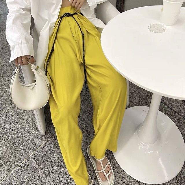 yellow loose pants