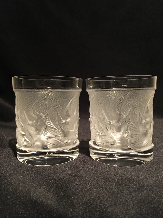 Lalique ラリック ロックグラス オールドファッションドグラス イロンデル ペア Antique Yanoya Online Shop