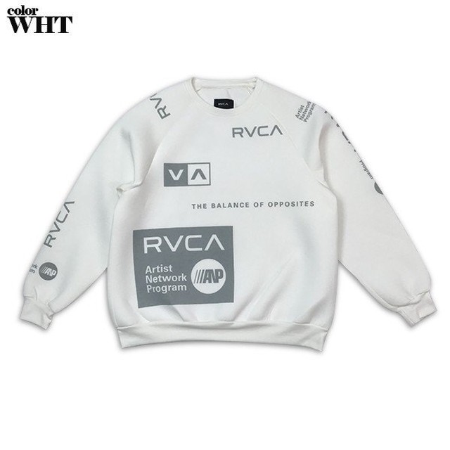 Aj042 005 ルーカ All Over Rvca Crew トレーナー 人気ブランド メンズ 新作 カジュアル おしゃれ ロゴ 入学 就職 プレゼント 黒 茶 白 Rvca Beachdays Okinawa