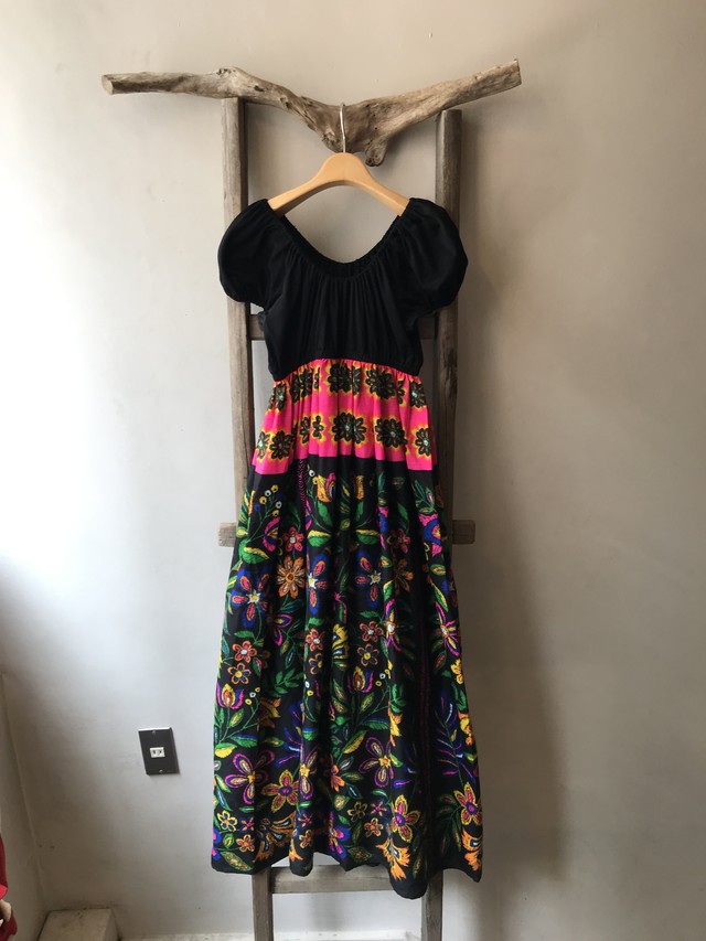 古着 70s 花柄 レトロ ワンピース 古着屋 Baro ベロ