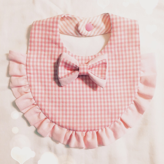 フリルスタイ ギンガムチェック ピンク Mom S