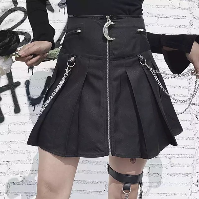 フロント ジップ メタルチェーン ルナ スカート Jua S Goth