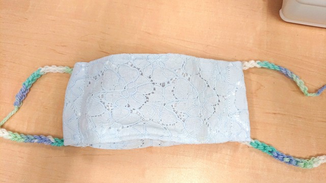 新作西村大臣立体ハンドメイドマスク３ｄ水色レース Tomo S Mask