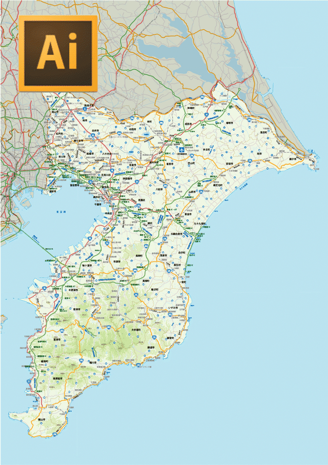 都道府県地図フル情報 ベクターai 編集可能 地図素材ならmap Data Store 地図データ 白地図の販売