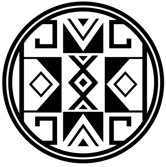 カッティングシート 丸型 ネイティブアメリカン 柄 シンプル ステッカー Htd