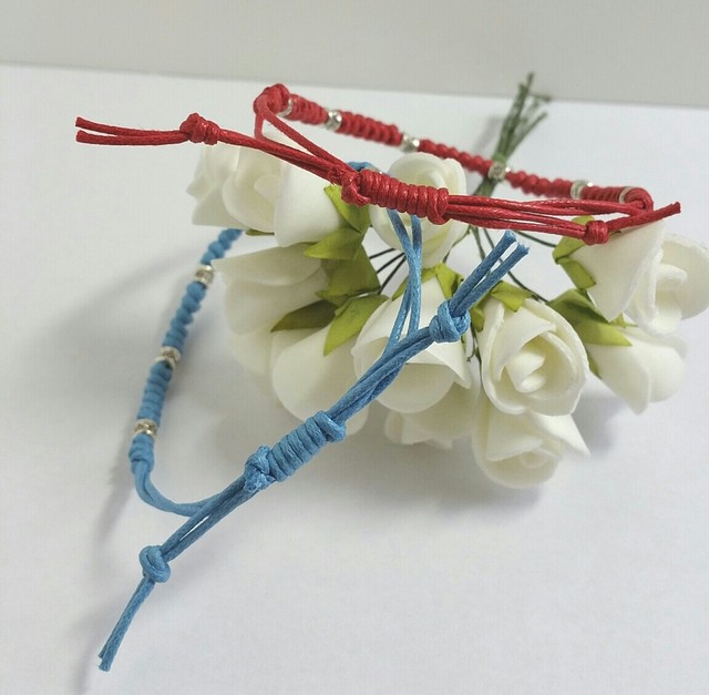 ミサンガ ワックスコードの露結びブレスレット アクセサリー工房りりー