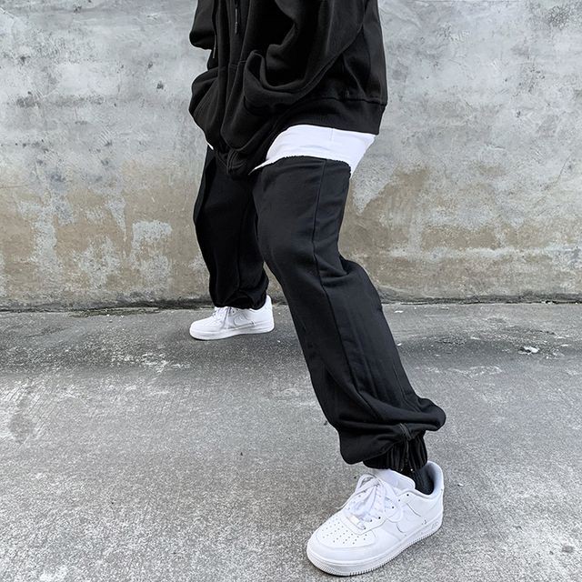 予約販売 ジョガーパンツ メンズ スエット ストリート グレー ブラック カジュアル こなれ感 お洒落 韓国 トレンド 春 秋 M L Xl Favoriteselect