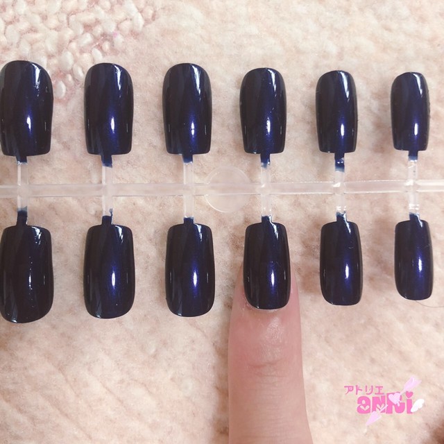 サロン級うるてかネイル 神秘的カラー 崇高なロイヤルブルー 激安ネイルチップ まなおnail S