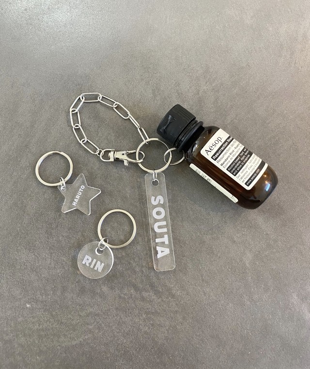 モノトーンネームキーホルダー 楕円 Astory