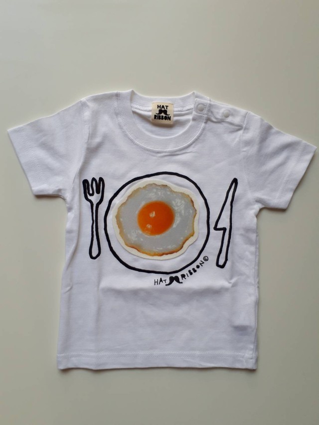 レディース メンズ 目玉焼きアップリケお弁当tシャツ ｌ Atelier Oeuf Oeuf