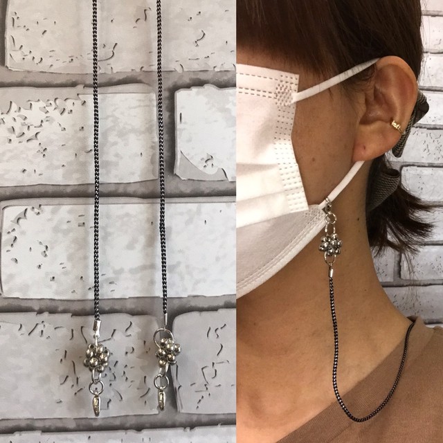 マスクストラップ マスクコード メタリックコードシルバービーズボール Liant リアント