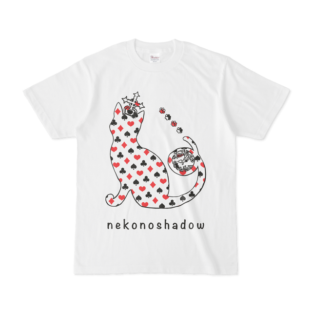 Tシャツ トランプ柄の猫の影 Nekonoshadow