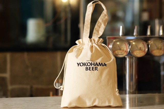 【YOKOHAMA BEER ロゴ】 コットン巾着バック